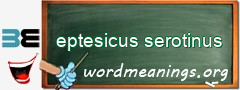 WordMeaning blackboard for eptesicus serotinus
